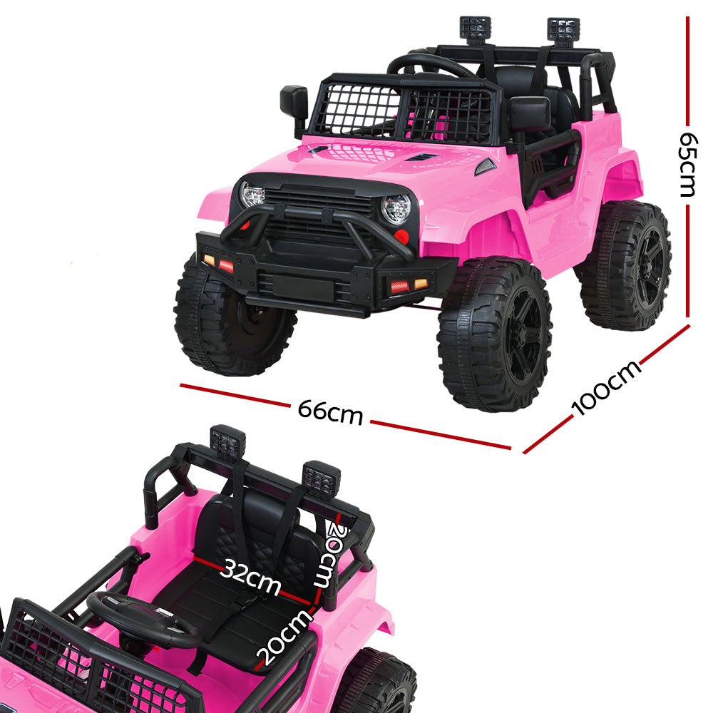 Marlook Kids Electric Ride On Car Jeep Toy Cars Remote 12V Pink