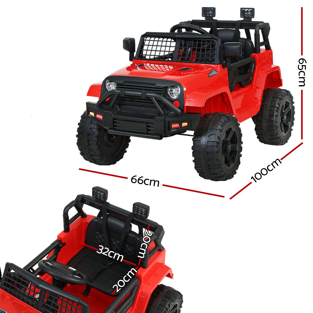 Marlook Kids Electric Ride On Car Jeep Toy Cars Remote 12V Red