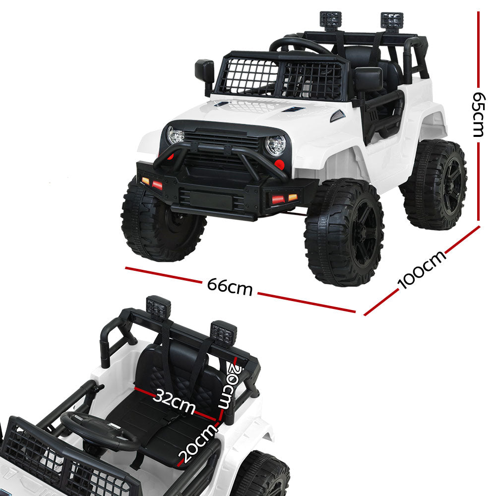 Marlook Kids Electric Ride On Car Jeep Toy Cars Remote 12V White