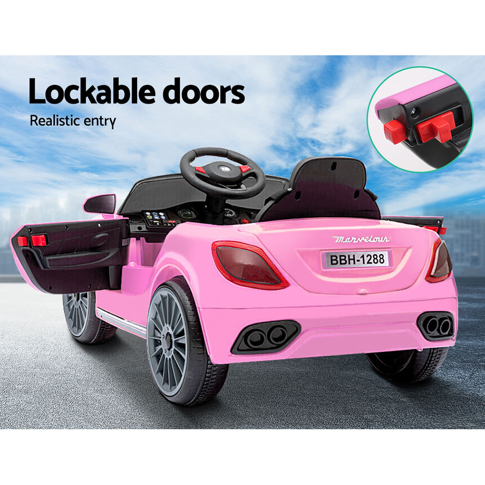 Marlook Kids Electric Ride On Car Toys Cars Headlight Music Remote Control 12V Pink