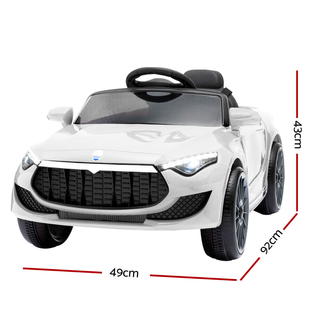 Marlook Kids Electric Ride On Car Cars Music Headlight Remote Control 12V White
