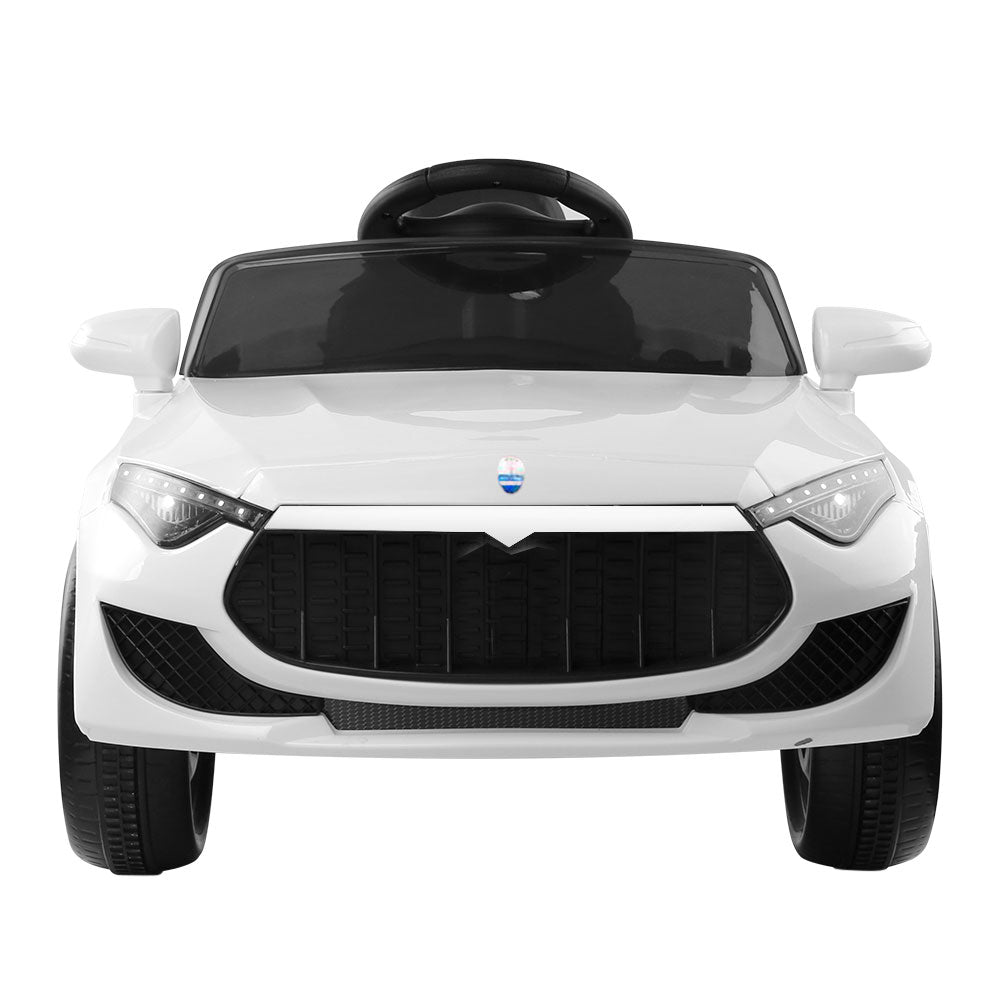 Marlook Kids Electric Ride On Car Cars Music Headlight Remote Control 12V White