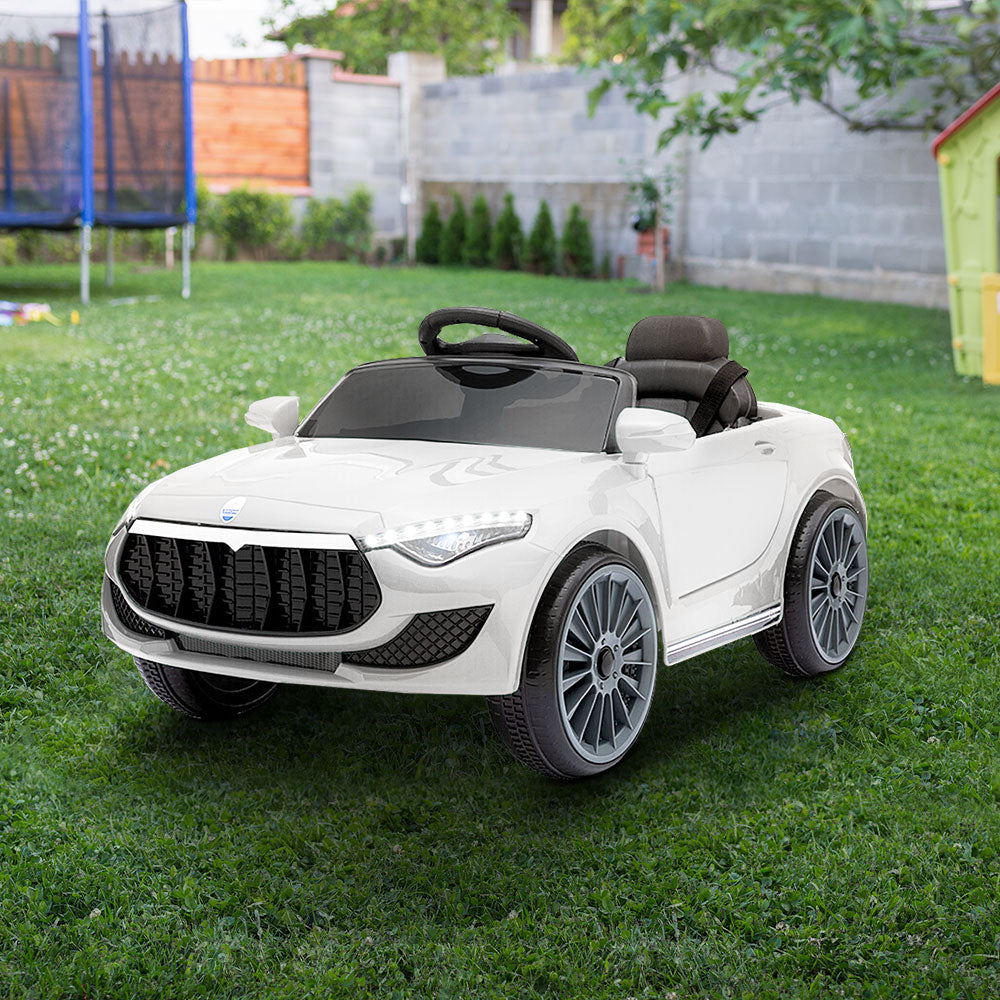 Marlook Kids Electric Ride On Car Cars Music Headlight Remote Control 12V White