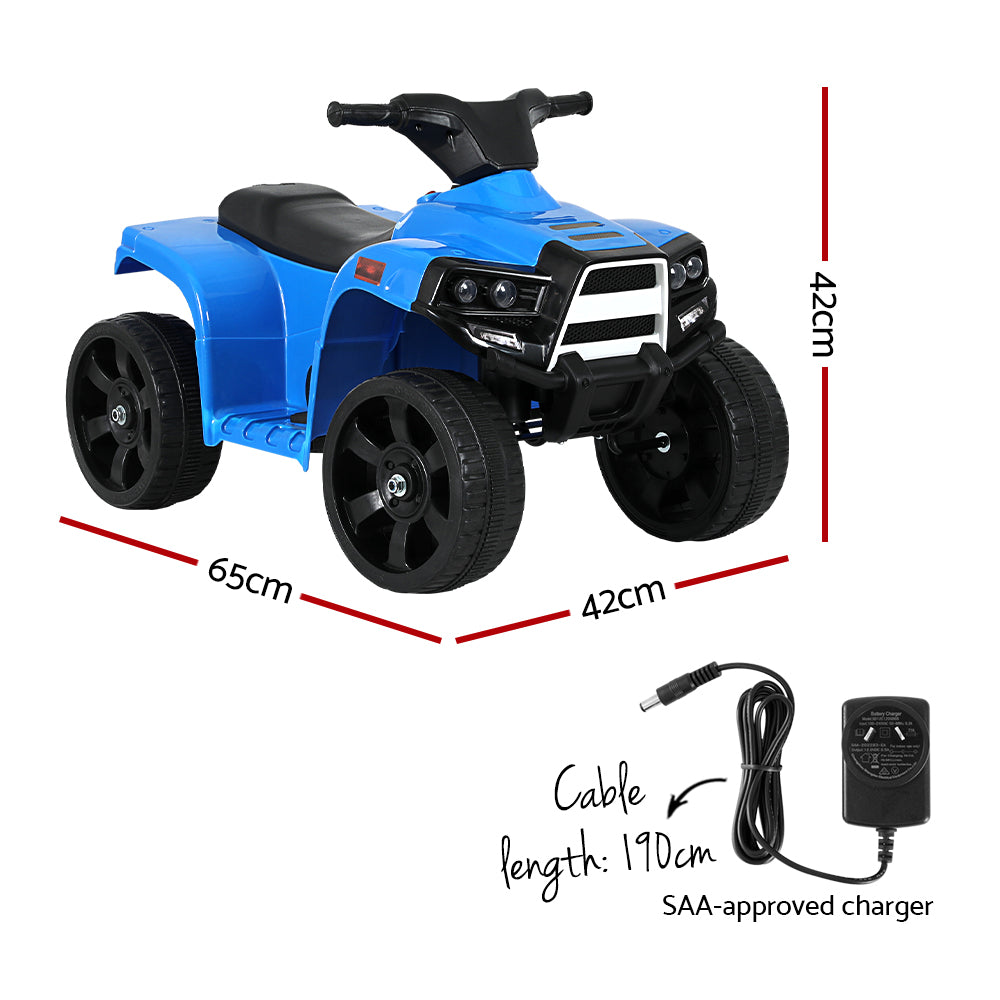 Marlook Kids Ride On ATV Quad Motorbike Car 4 Wheeler Electric Toys Battery Blue