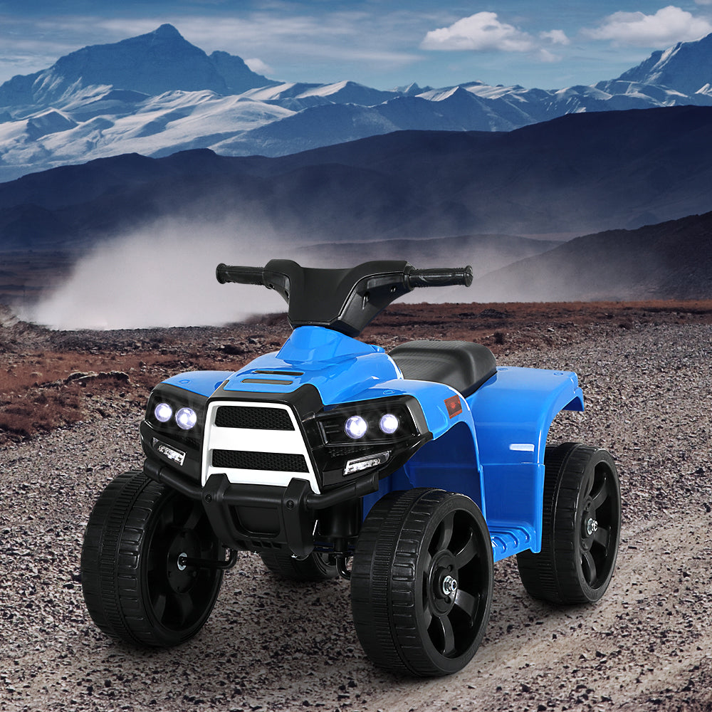 Marlook Kids Ride On ATV Quad Motorbike Car 4 Wheeler Electric Toys Battery Blue