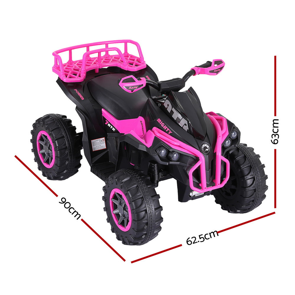 Marlook Kids Ride On Car ATV Quad Motorbike Storage Rack Electric Toys 12V Pink