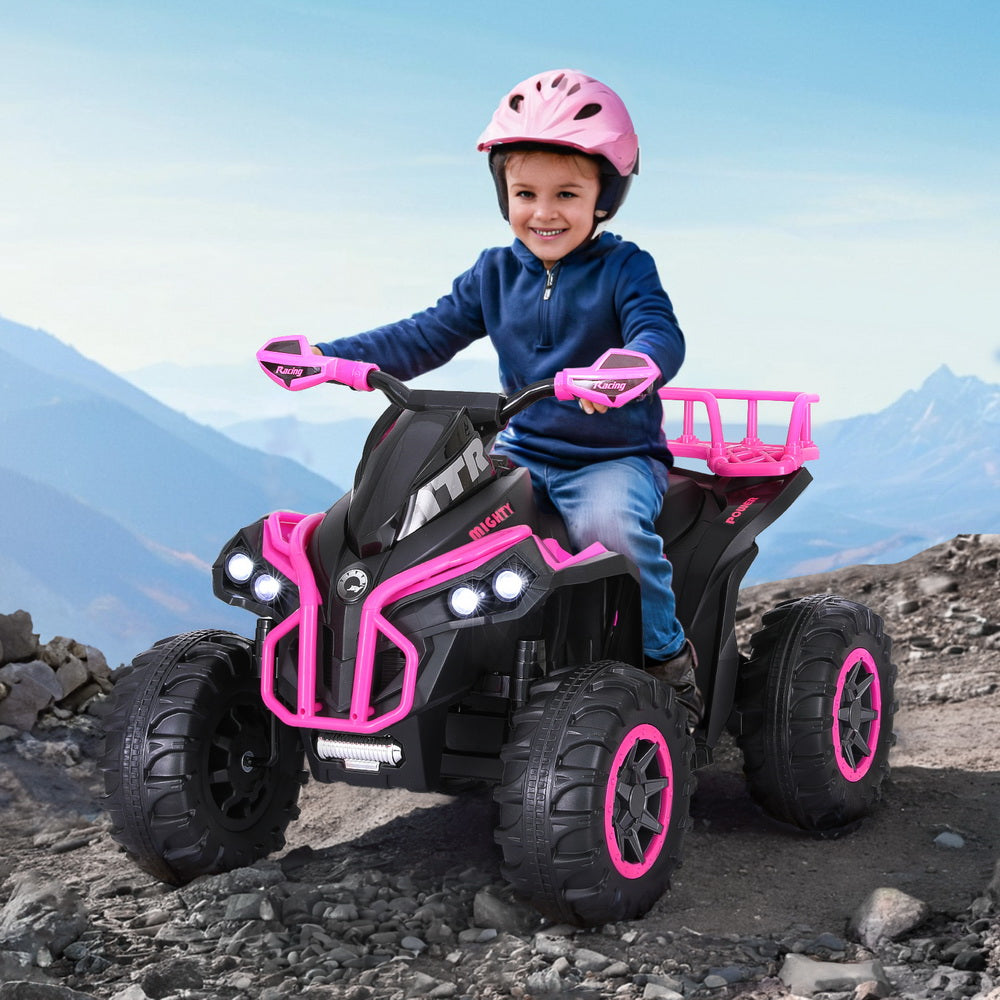 Marlook Kids Ride On Car ATV Quad Motorbike Storage Rack Electric Toys 12V Pink