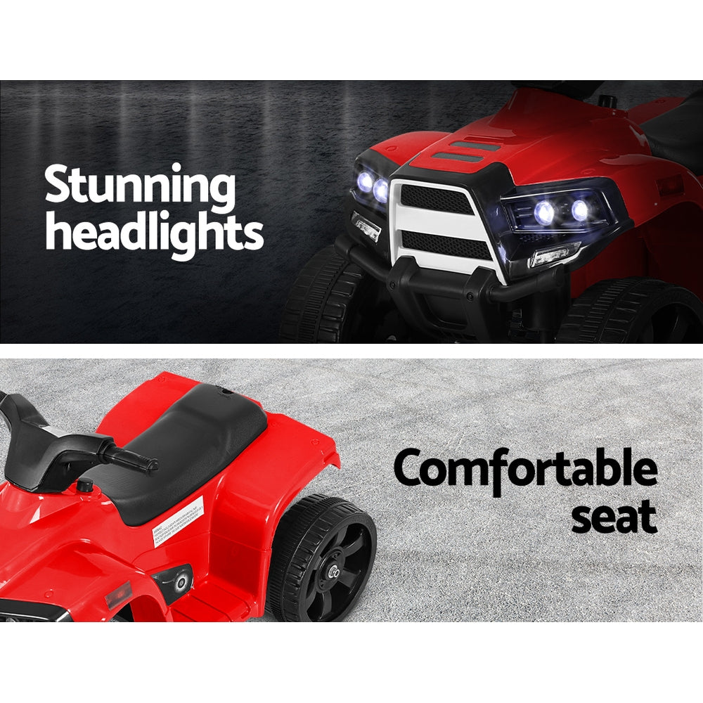 Marlook Kids Ride On ATV Quad Motorbike Car 4 Wheeler Electric Toys Battery Red