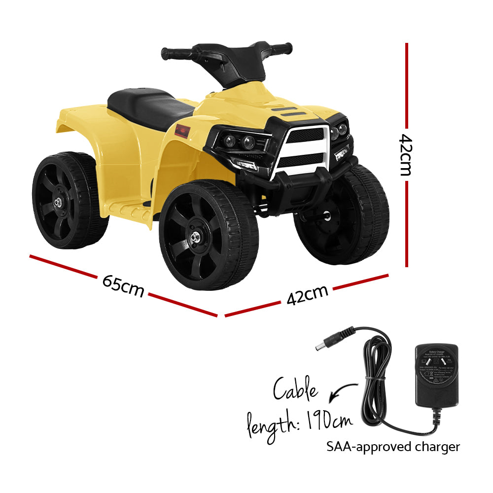 Marlook Kids Ride On ATV Quad Motorbike Car 4 Wheeler Electric Toys Battery Yellow