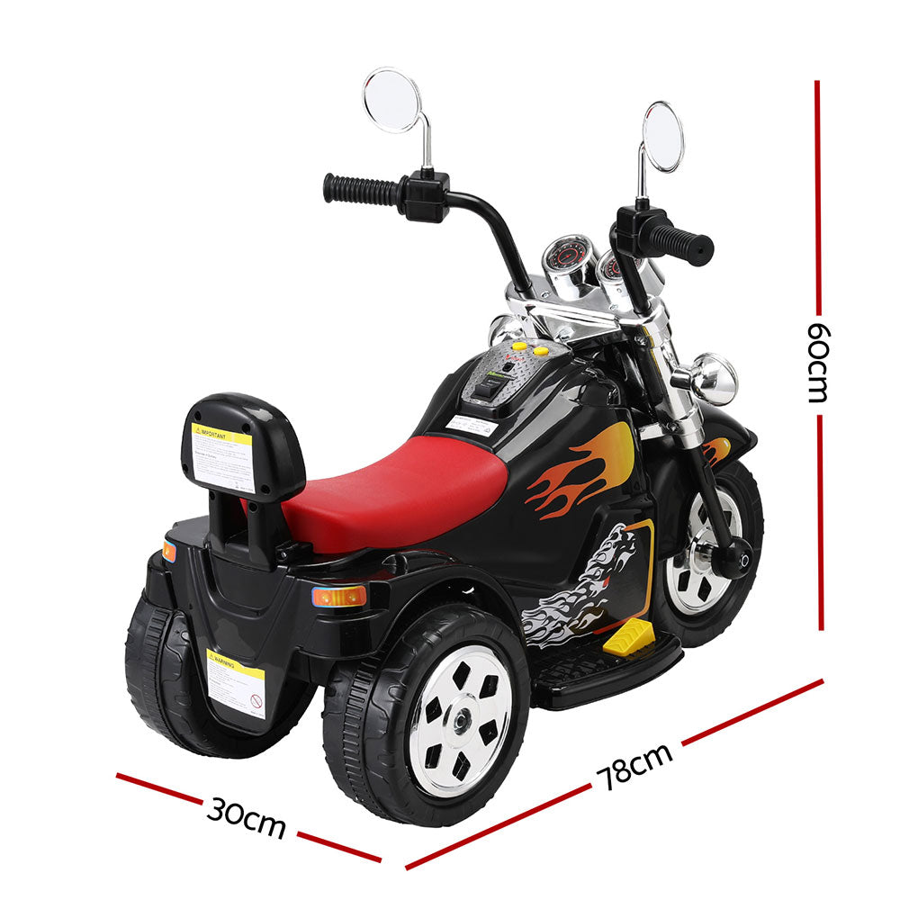 Marlook Kids Ride On Car Motorcycle Motorbike Electric Toys Horn Music 6V Black
