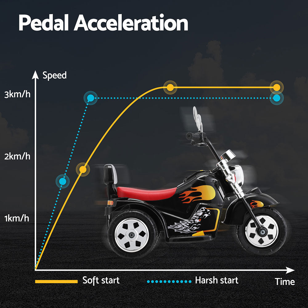 Marlook Kids Ride On Car Motorcycle Motorbike Electric Toys Horn Music 6V Black