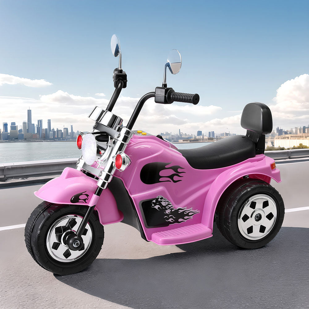 Marlook Kids Ride On Car Motorcycle Motorbike Electric Toys Horn Music 6V Pink