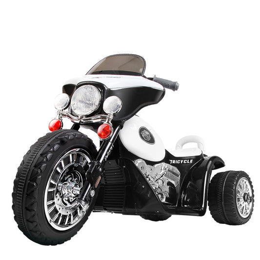 Marlook Kids Electric Ride On Patrol Police Car Harley-Inspired 6V Black