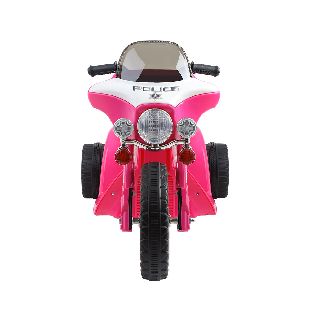 Marlook Kids Electric Ride On Patrol Police Car Harley-Inspired 6V Pink