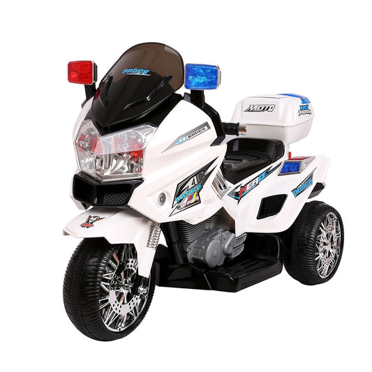 Marlook Kids Electric Ride On Patrol Police Car BMW-Inspired S1K 6V Battery White
