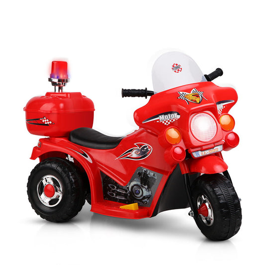 Marlook Kids Electric Ride On Police Motorcycle Motorbike 6V Battery Red