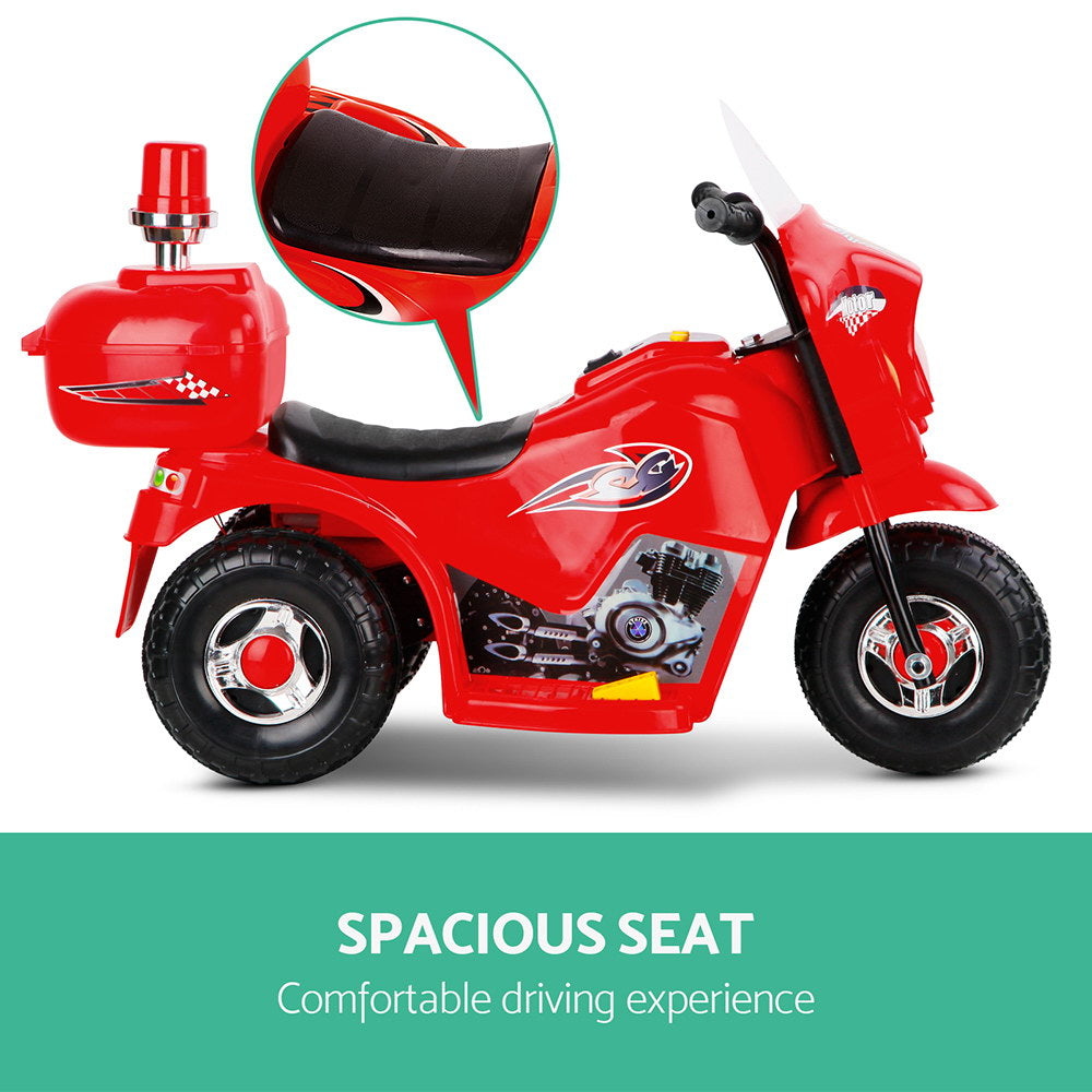 Marlook Kids Electric Ride On Police Motorcycle Motorbike 6V Battery Red