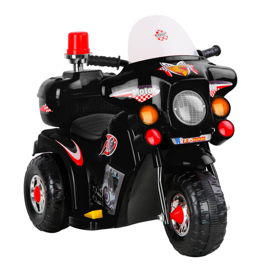 Marlook Kids Electric Ride On Police Motorcycle Motorbike 6V Battery Black