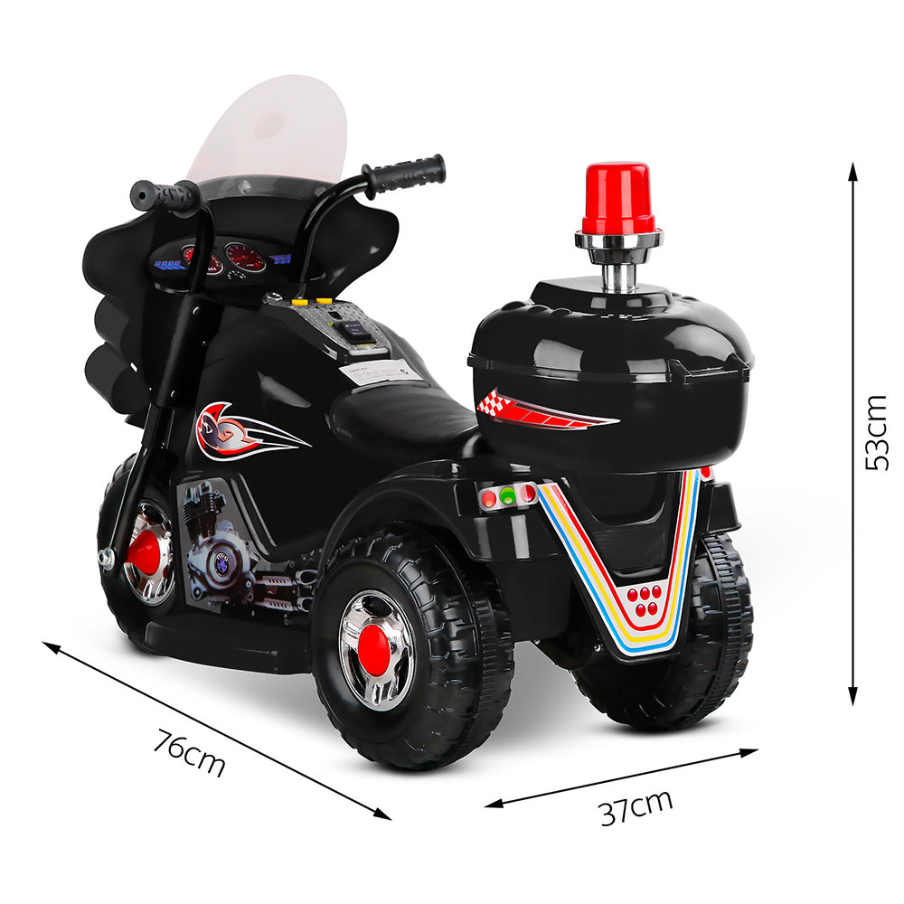 Marlook Kids Electric Ride On Police Motorcycle Motorbike 6V Battery Black