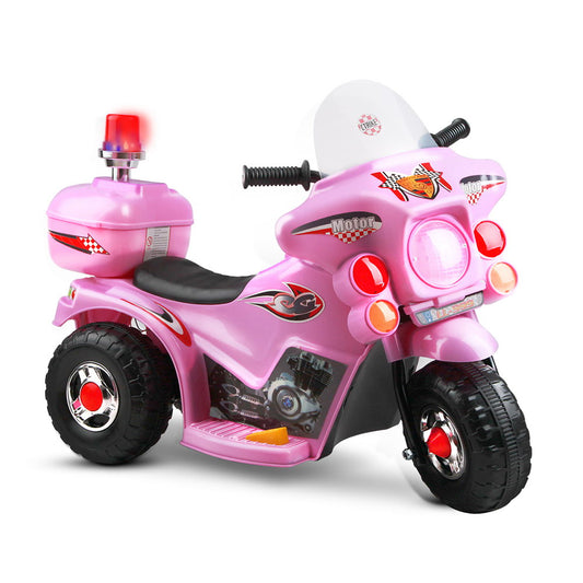 Marlook Kids Electric Ride On Police Motorcycle Motorbike 6V Battery Pink