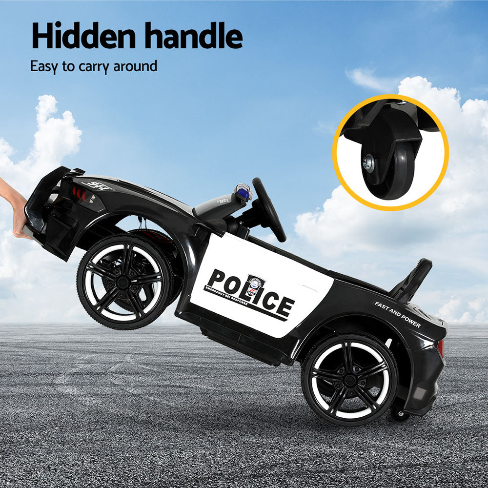 Marlook Kids Ride On Car Electric Patrol Police Cars Battery Powered Toys 12V Black