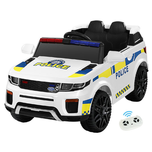 Marlook Kids Ride On Car Electric Patrol Police Toy Cars Remote Control 12V White