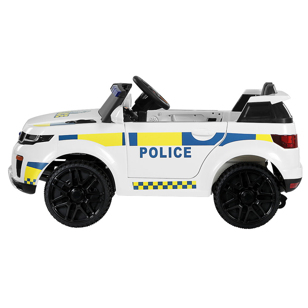 Marlook Kids Ride On Car Electric Patrol Police Toy Cars Remote Control 12V White