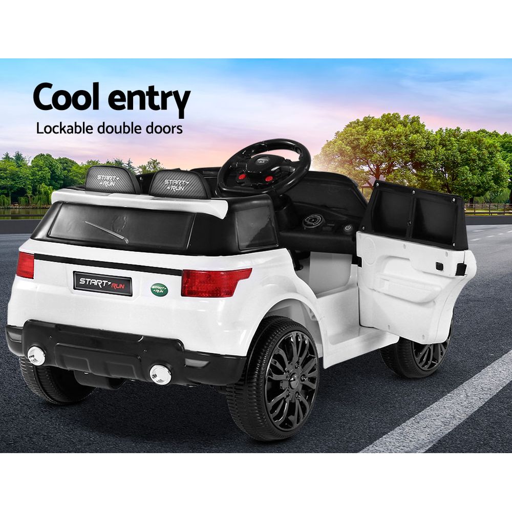 Marlook Kids Electric Ride On Car SUV Range Rover-inspired Cars Remote 12V White