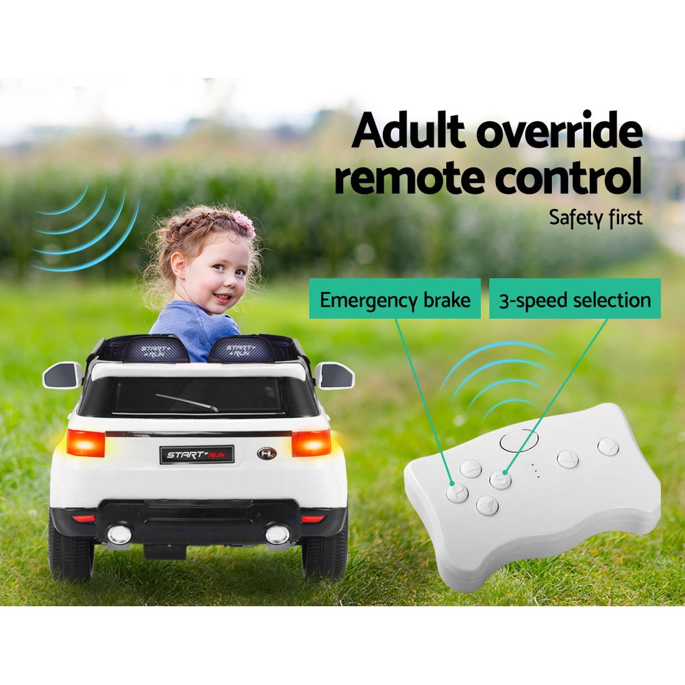 Marlook Kids Electric Ride On Car SUV Range Rover-inspired Cars Remote 12V White