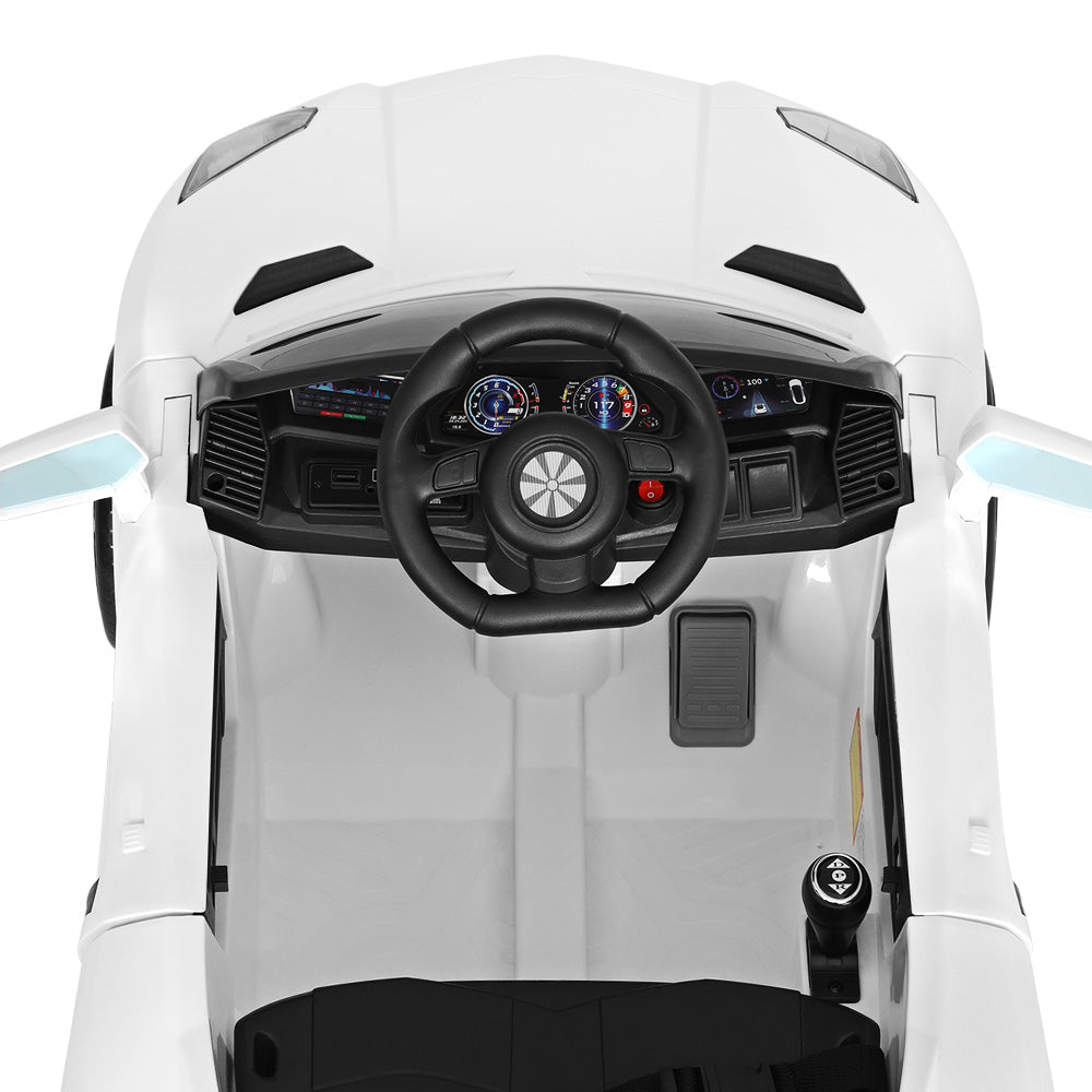 Marlook Kids Electric Ride On Car Ferrari-Inspired Toy Cars Remote 12V White