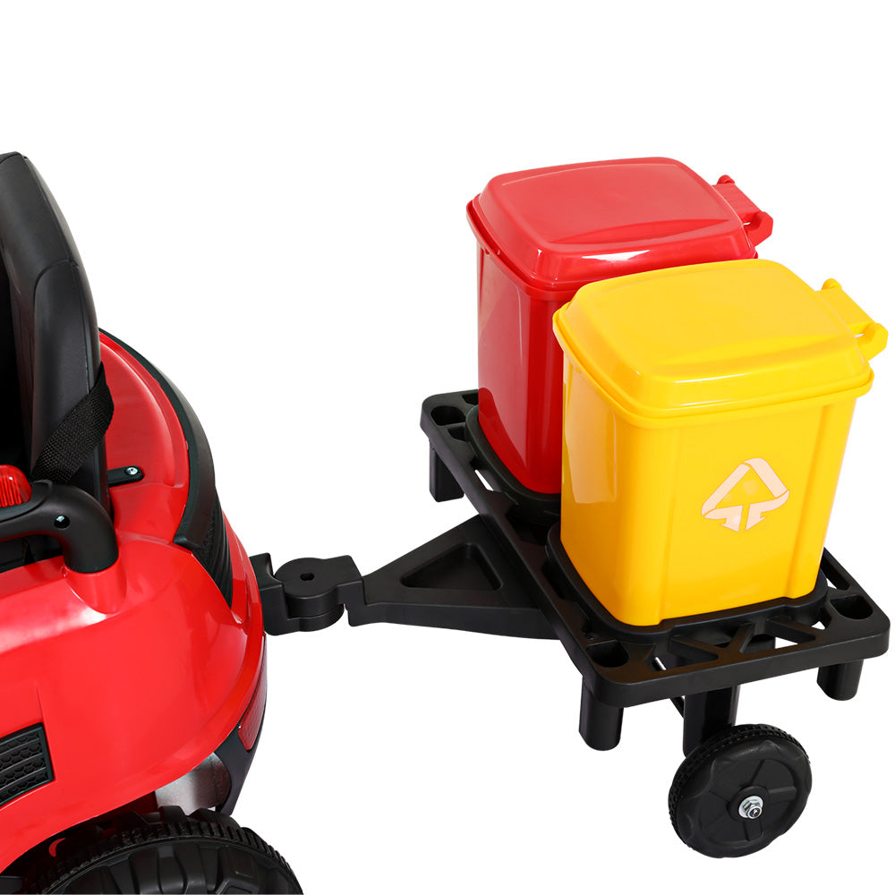 Marlook Kids Electric Ride On Car Street Sweeper Truck Toy Cars Remote 12V Red
