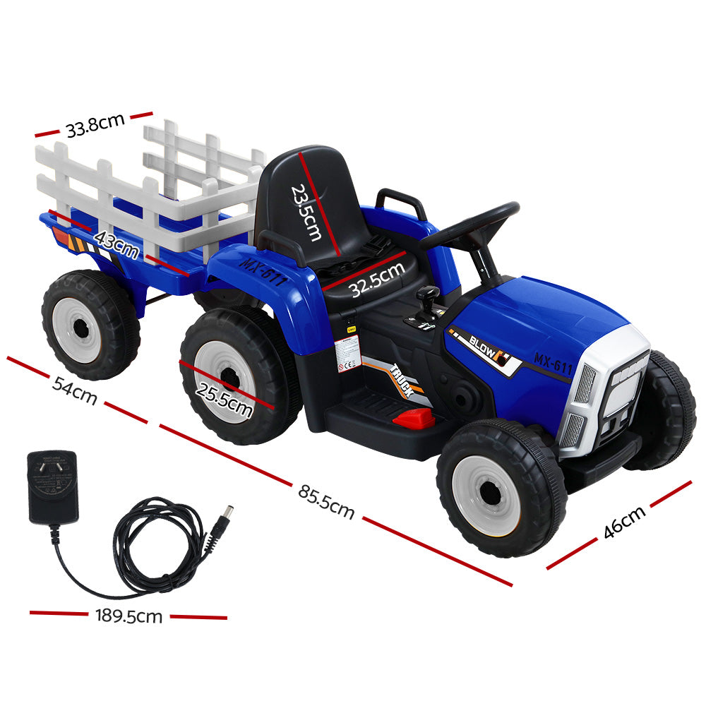 Marlook Kids Electric Ride On Car Tractor Toy Cars 12V Blue