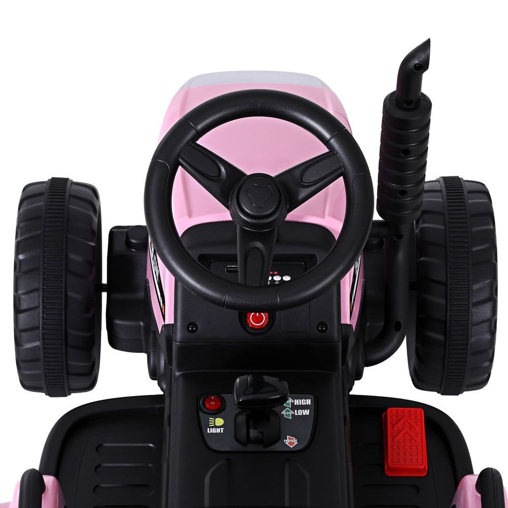 Marlook Kids Electric Ride On Car Tractor Toy Cars 12V Pink
