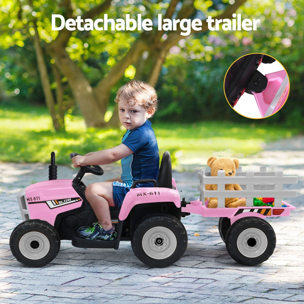 Marlook Kids Electric Ride On Car Tractor Toy Cars 12V Pink