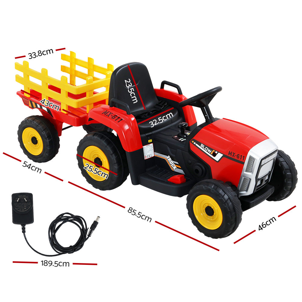 Marlook Kids Electric Ride On Car Tractor Toy Cars 12V Red