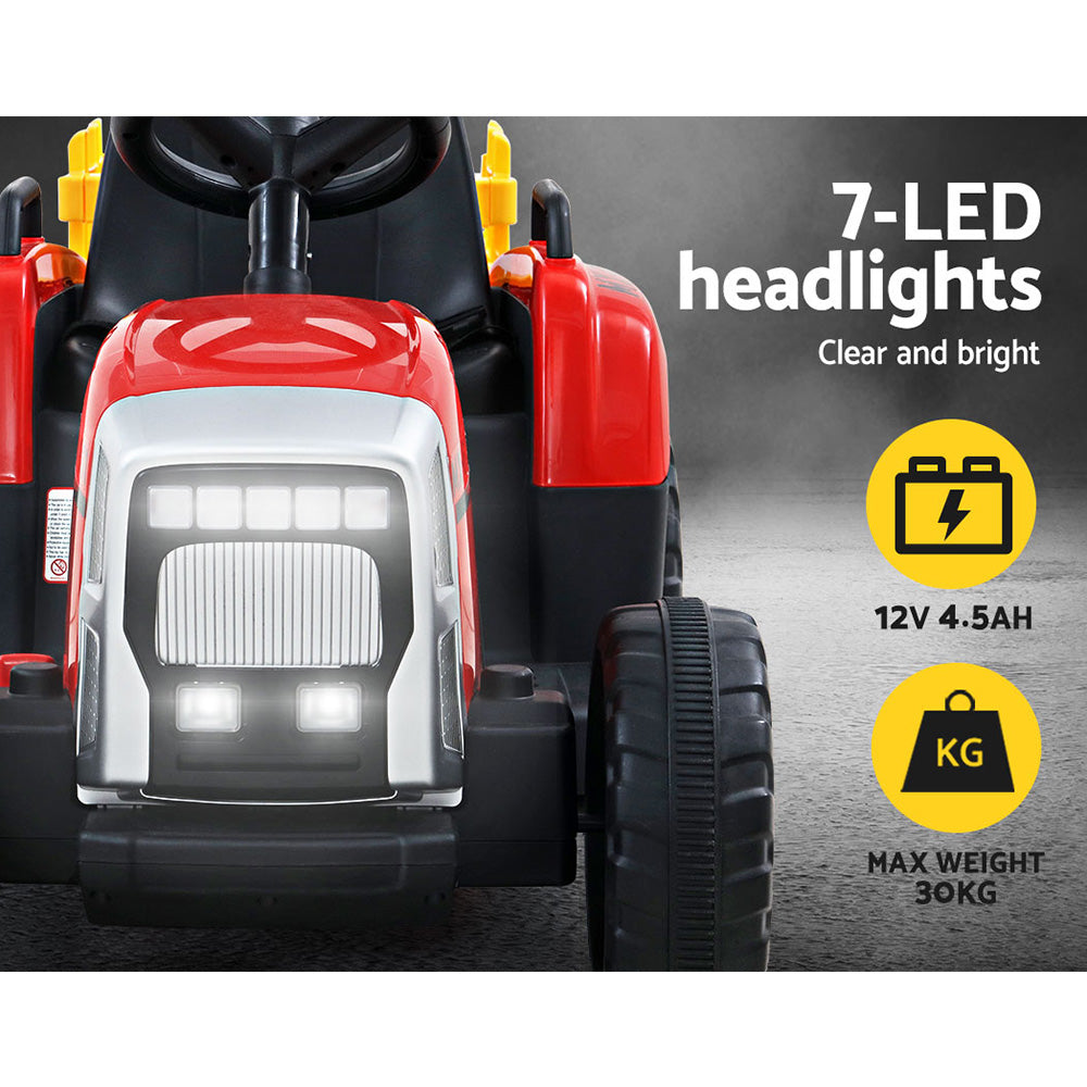 Marlook Kids Electric Ride On Car Tractor Toy Cars 12V Red