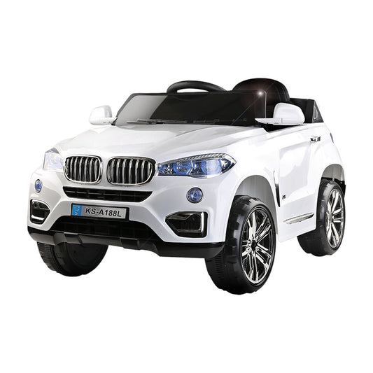 Marlook Kids Electric Ride On Car SUV BMW-Inspired X5 Toy Cars Remote 6V White