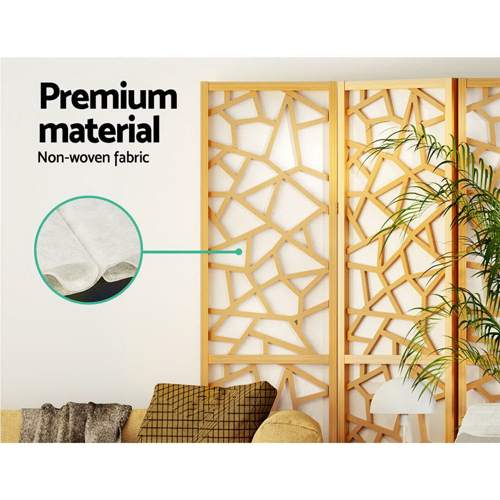 Marlook 4 Panel Room Divider Screen 162x170cm Clover Natural