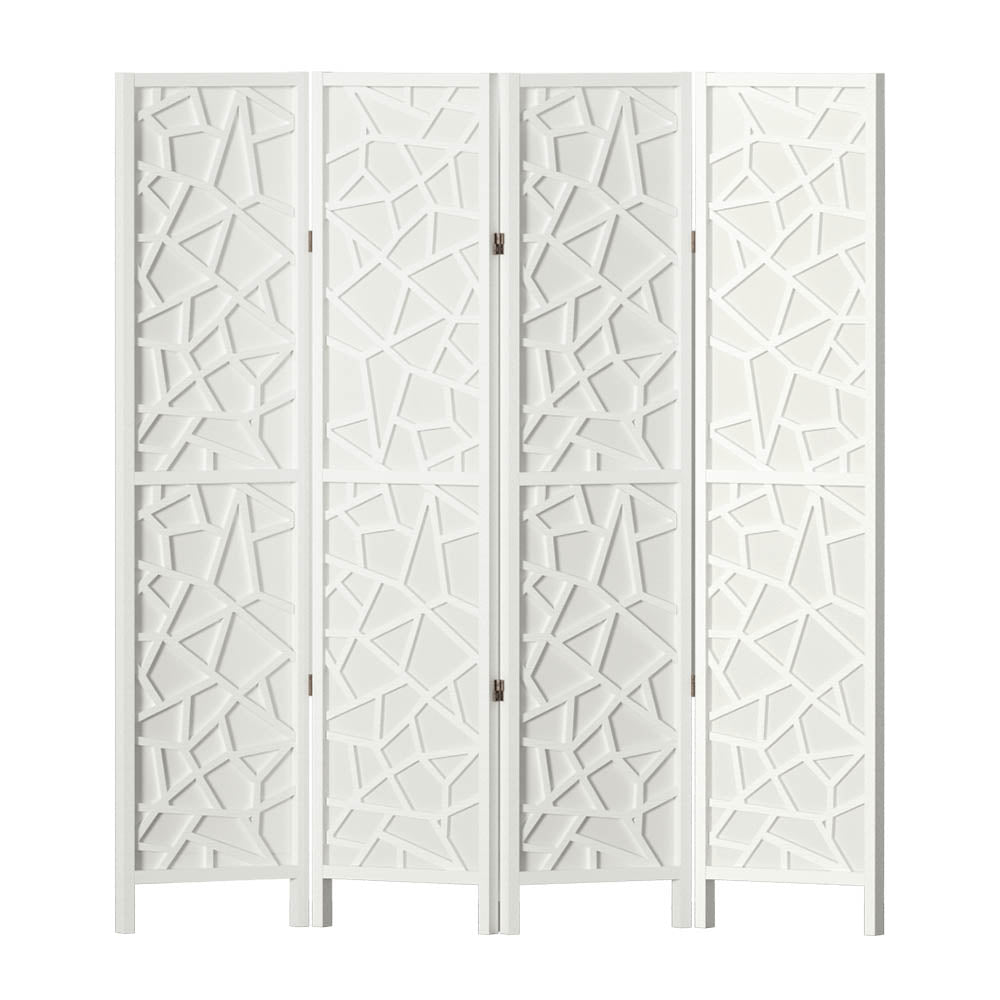 Marlook 4 Panel Room Divider Screen 162x170cm Clover White