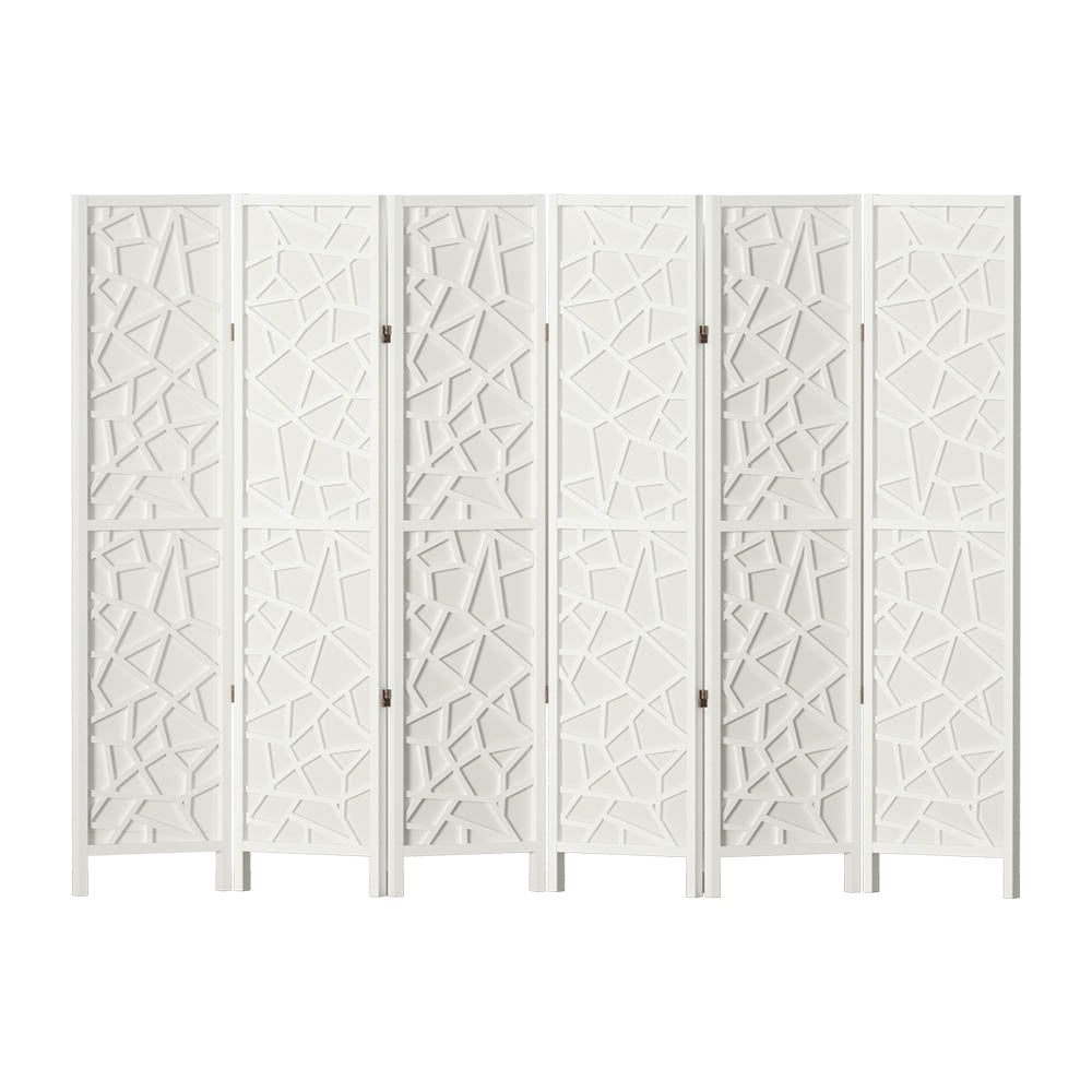 Marlook 6 Panel Room Divider Screen 244x170cm Clover White