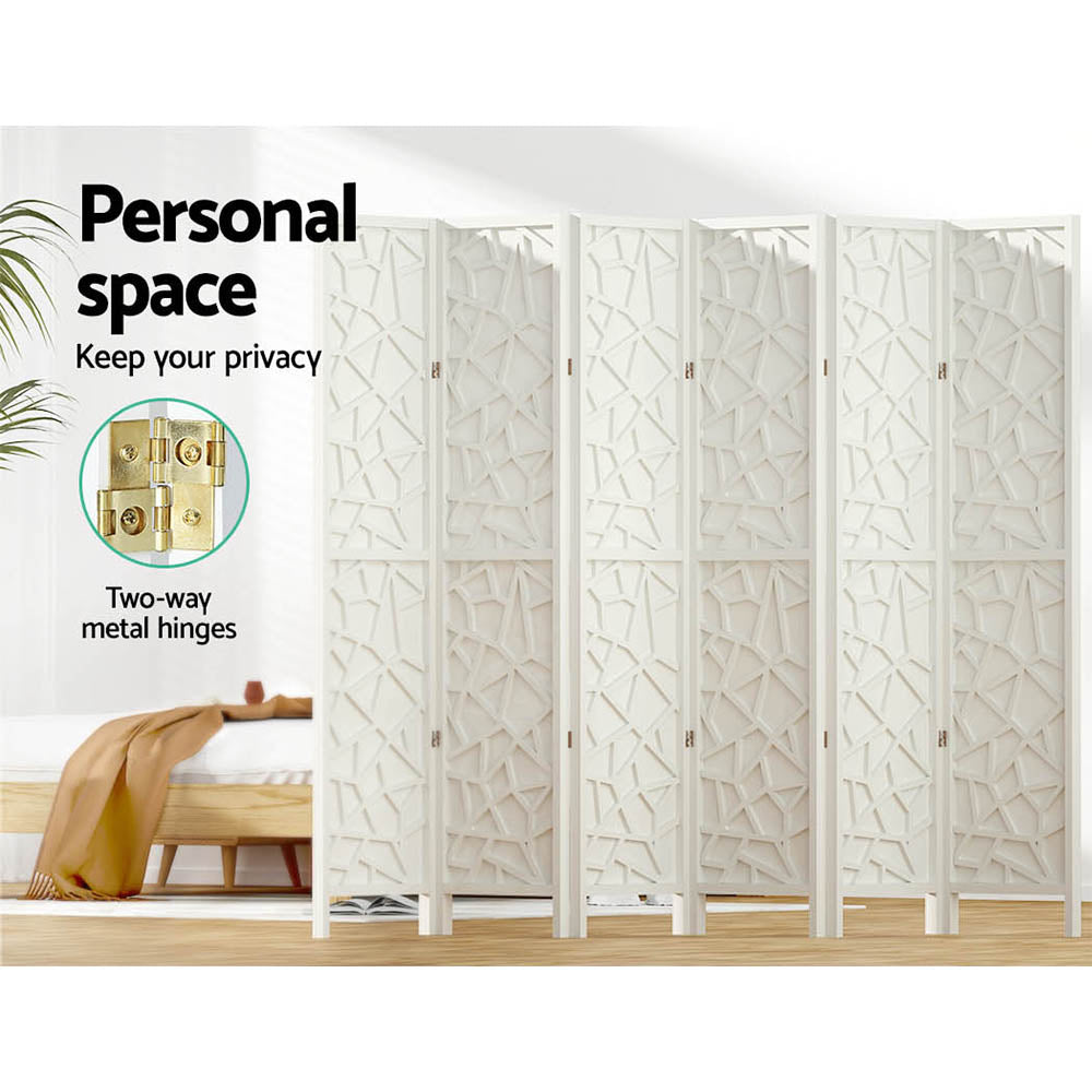 Marlook 6 Panel Room Divider Screen 244x170cm Clover White