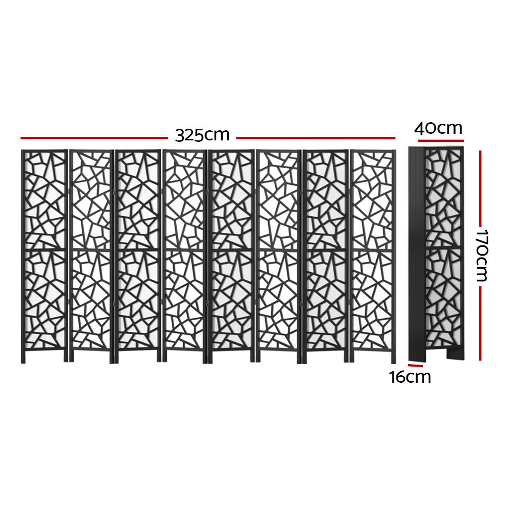 Marlook 8 Panel Room Divider Screen 325x170cm Clover Black