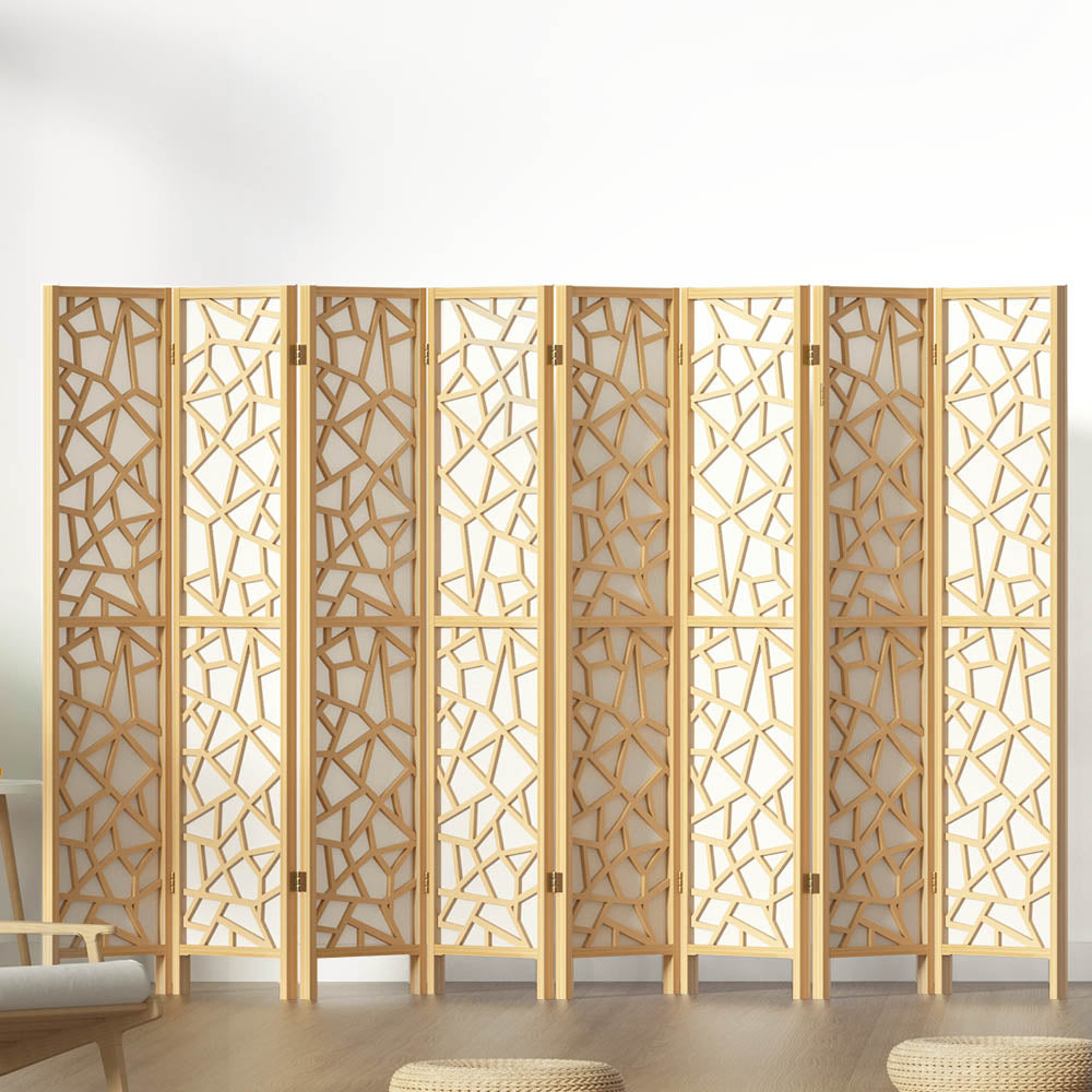 Marlook 8 Panel Room Divider Screen 325x170cm Clover Natural