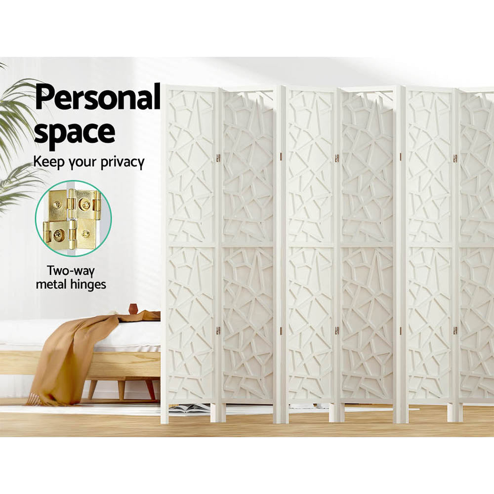 Marlook 8 Panel Room Divider Screen 325x170cm Clover White