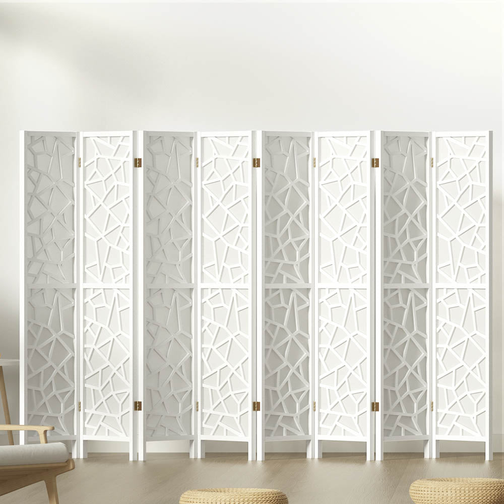 Marlook 8 Panel Room Divider Screen 325x170cm Clover White