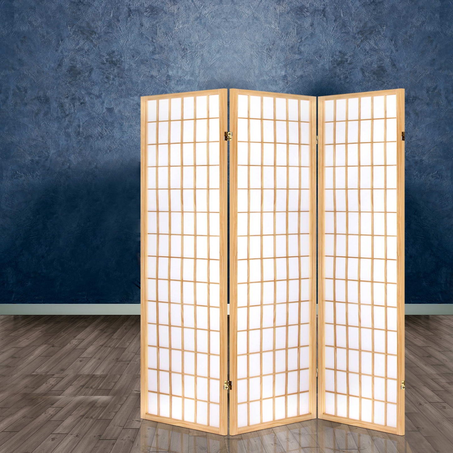 Marlook 3 Panel Room Divider Screen 131x179cm Natural