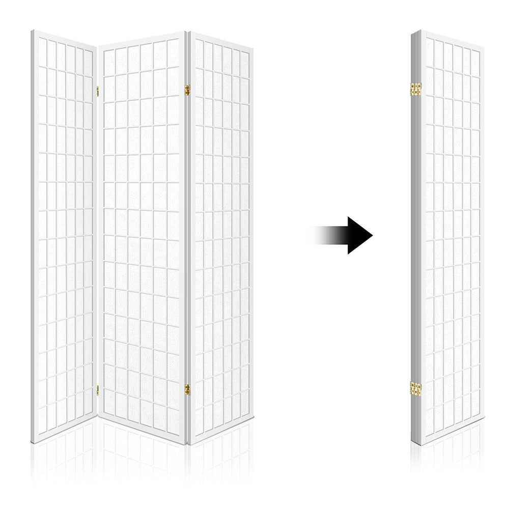 Marlook 3 Panel Room Divider Screen 131x179cm White