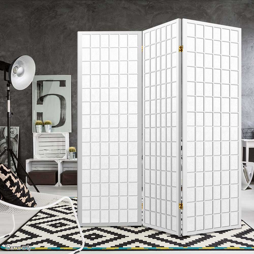 Marlook 3 Panel Room Divider Screen 131x179cm White