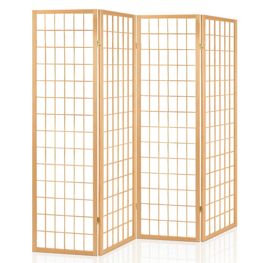 Marlook 4 Panel Room Divider Screen 174x179cm Natural
