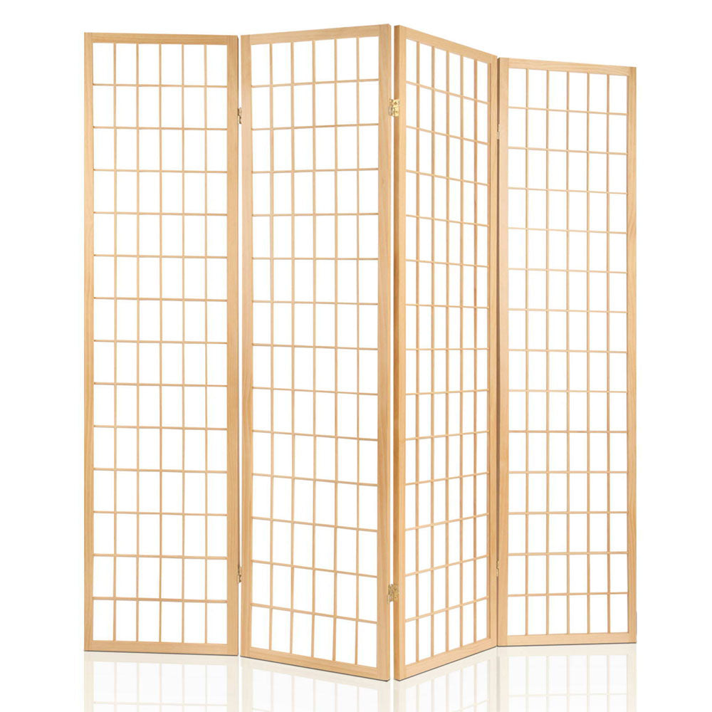 Marlook 4 Panel Room Divider Screen 174x179cm Natural